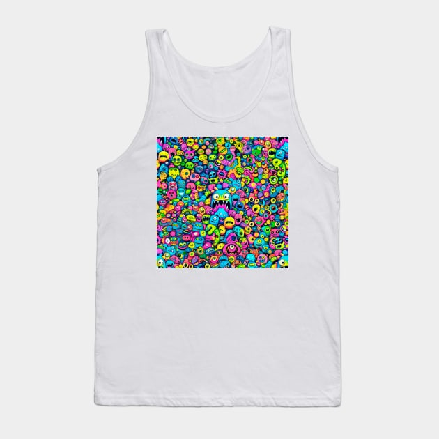 Colorful Monster Pattern design #1 Tank Top by Farbrausch Art
